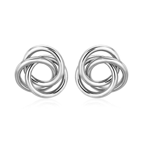 Polished Open Love Knot Earrings in Sterling Silver