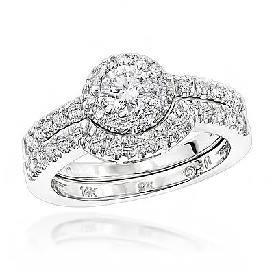 14K Gold 0.77ct Diamond Unique Engagement Ring Set