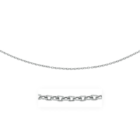 3.5mm 14k White Gold Pendant Chain with Textured Links