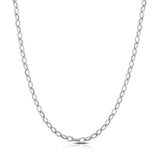3.5mm 14k White Gold Pendant Chain with Textured Links