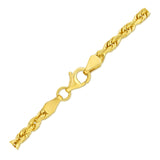4.0mm 10k Yellow Gold Solid Diamond Cut Rope Chain