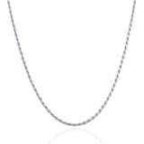 2.5mm 14k White Gold Solid Diamond Cut Rope Chain
