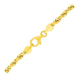 3.5mm 10k Yellow Gold Solid Diamond Cut Rope Chain