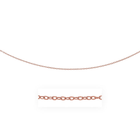 2.5mm 14k Rose Gold Pendant Chain with Textured Links