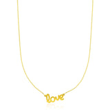14k Yellow Gold Script LOVE Necklace