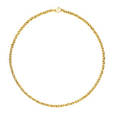 14k Yellow Gold 17 inch Braid Link Necklace