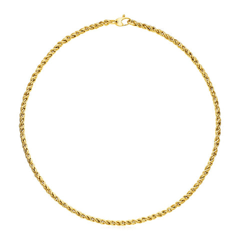 14k Yellow Gold 17 inch Braid Link Necklace