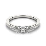 14k White Gold Two Stone Round Diamond Ring (5/8 cttw)