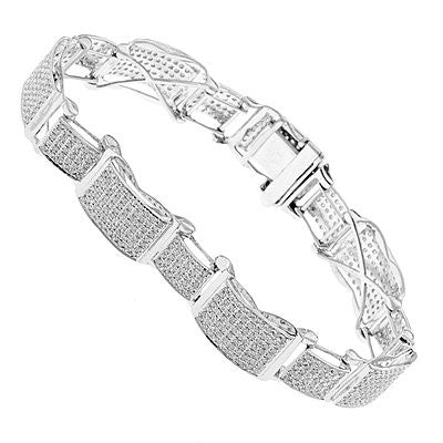 10K Gold Pave Diamond Bracelet 4.60ct