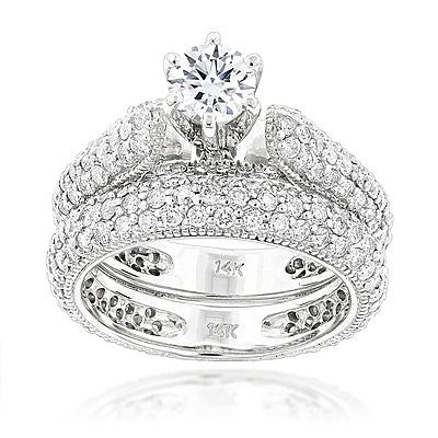 14K Gold 2.45ct Unique Diamond Engagement Ring Set