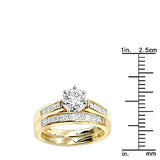 14K Gold 1.07ct Diamond Engagement Ring Set