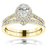 1.18ct 14K Designer Diamond Engagement Ring Set