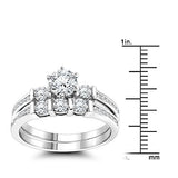 1.28ct 14K Gold Diamond Designer Engagement Ring Set