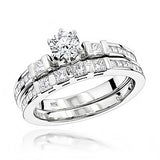 1.94ct 14K Gold Designer Diamond Engagement Ring Set