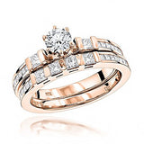 1.94ct 14K Gold Designer Diamond Engagement Ring Set