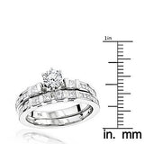 1.94ct 14K Gold Designer Diamond Engagement Ring Set