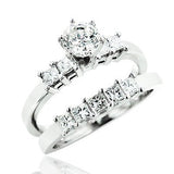 1.40ct 14K Gold Diamond Designer Engagement Ring Set