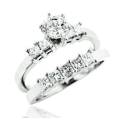 1.40ct 14K Gold Diamond Designer Engagement Ring Set