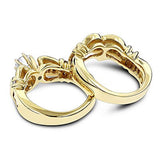 14K Gold 2.51ct Diamond Designer Engagement Ring Set