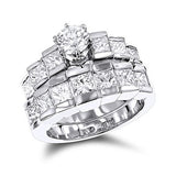 14K 3.46ct Diamond Designer Engagement Ring Set