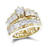 14K 3.46ct Diamond Designer Engagement Ring Set