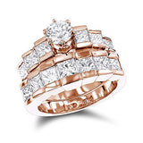 14K 3.46ct Diamond Designer Engagement Ring Set