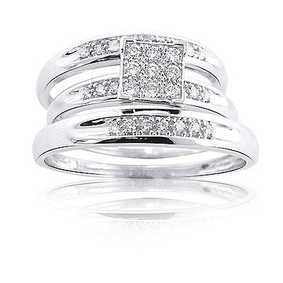 0.60ct 14K Gold Round Diamond Bridal Ring Set