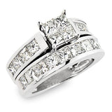 5.33ct Princess Cut Channel Setting Diamond Engagement Ring Set