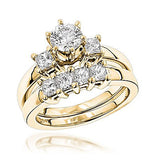 1.10ct 14K Gold Diamond Designer Engagement Ring Set