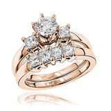 1.10ct 14K Gold Diamond Designer Engagement Ring Set