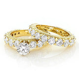 18K Gold 4.42ct Diamond Engagement Ring Set