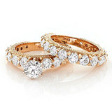 18K Gold 4.42ct Diamond Engagement Ring Set