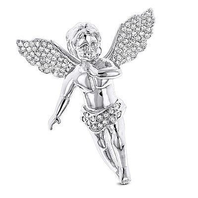 Small Baby Angel Charm 0.63ct 14K Gold Diamond Angel Pendant