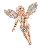 Small Baby Angel Charm 0.63ct 14K Gold Diamond Angel Pendant