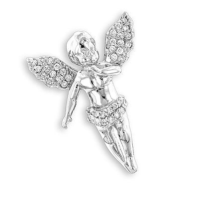 14K Gold 0.25ct Baby Diamond Little Angel Pendant