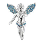 14k Gold 0.70ct Mini Angels with Blue Diamond Wings Charm