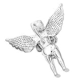 10K Small Praying Diamond Angel Pendant 0.60ct