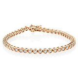 2.20ct 14K Diamond Tennis Bracelet Bezel Set