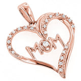 10K  0.12ct Mom Diamond Heart Pendant