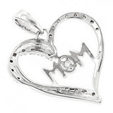 10K  0.12ct Mom Diamond Heart Pendant