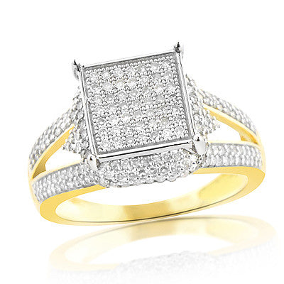 Pave Diamond Engagement Ring 14K 0.66ct