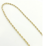 10K Gold "HOLLOW" Rope Chain 2mm 22-30in