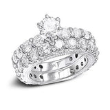 14K Gold 4.17ct Unique Diamond Engagement Ring Set