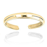 Thin Gold Toe Rings Adjustable 14K Solid Gold Toe Ring Band