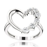 14K Gold Journey Heart Diamond Ring 0.75ct