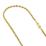 Hollow 10K Gold Rope Chain Necklace with Lobster-Claw Clasp 2.7mm