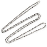 10K Gold Rope Chain 30in 3mm Yellow Rose White Gold Acc