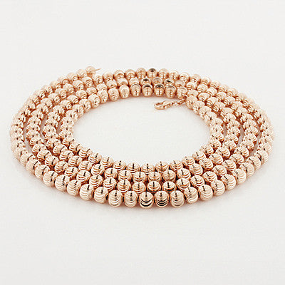 10K Rose Gold Moon Cut Chain 6mm 22-40in