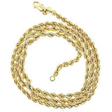 Hollow 10K Gold Rope Chain Necklace with Lobster-Claw Clasp 2.7mm