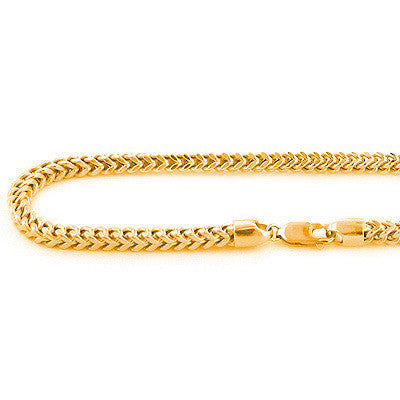 14k Solid Gold Franco Chain in Yellow or White Gold 4mm Wide, 24-40in Acc
